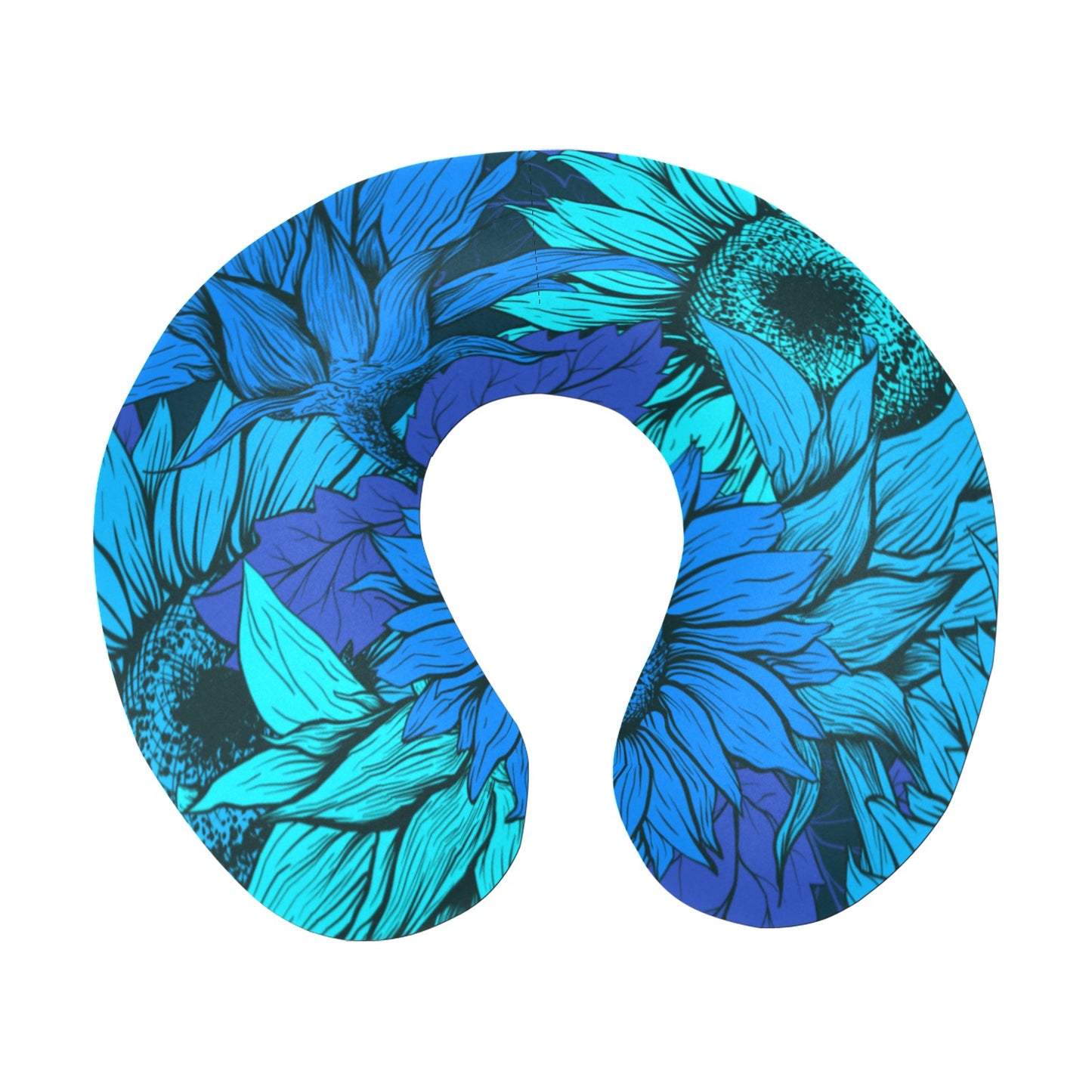 Blue Flow U-Shape Travel Pillow