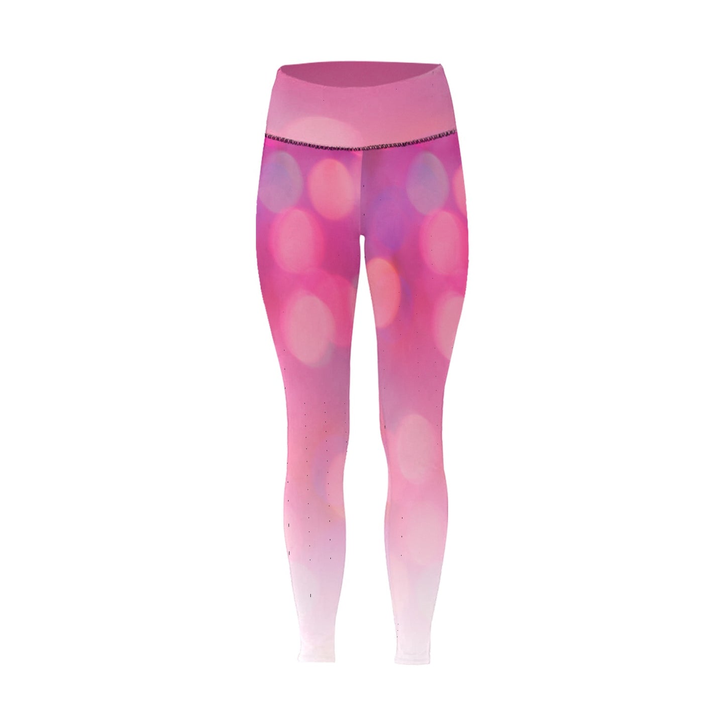 Pink Circles Women's High-Waisted Leggings