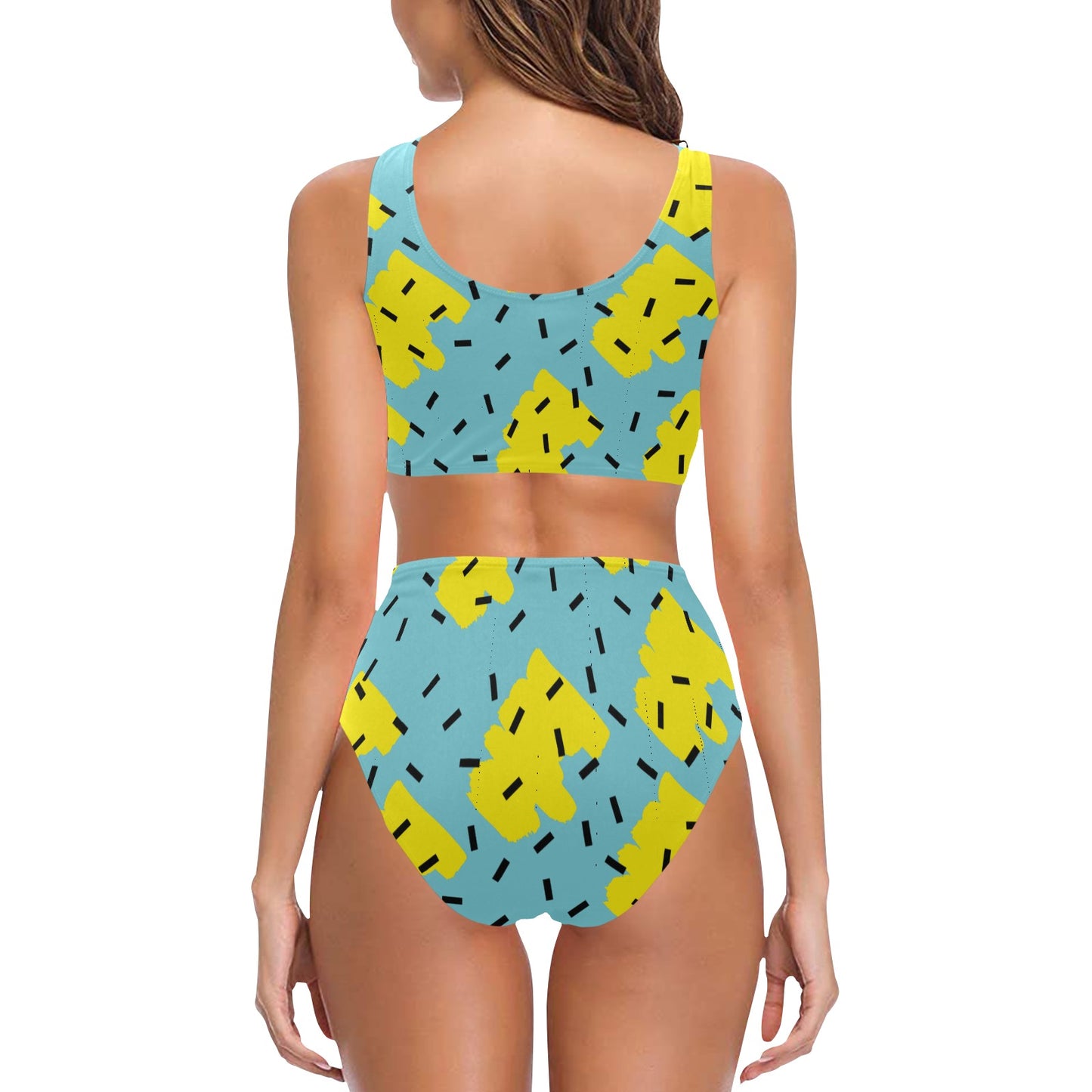 Turq-Limon Bow Tie Bikini Swimsuit