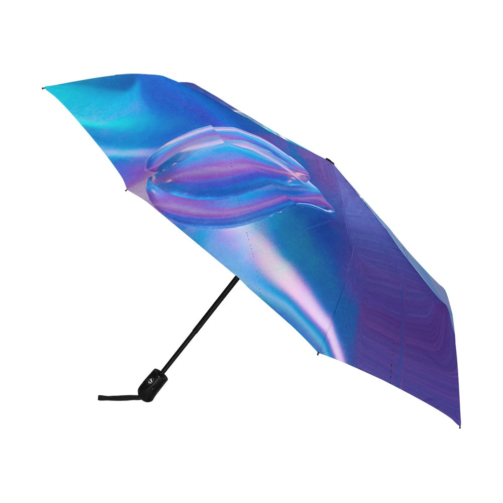 Blue Aura Anti-UV Auto-Foldable Umbrella