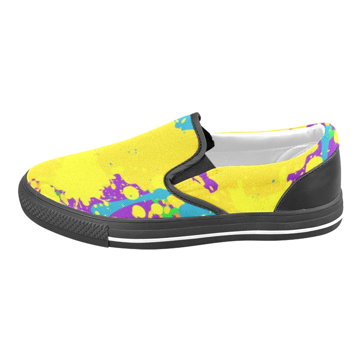 Yellow Splatter Men's Slip-on Shoes