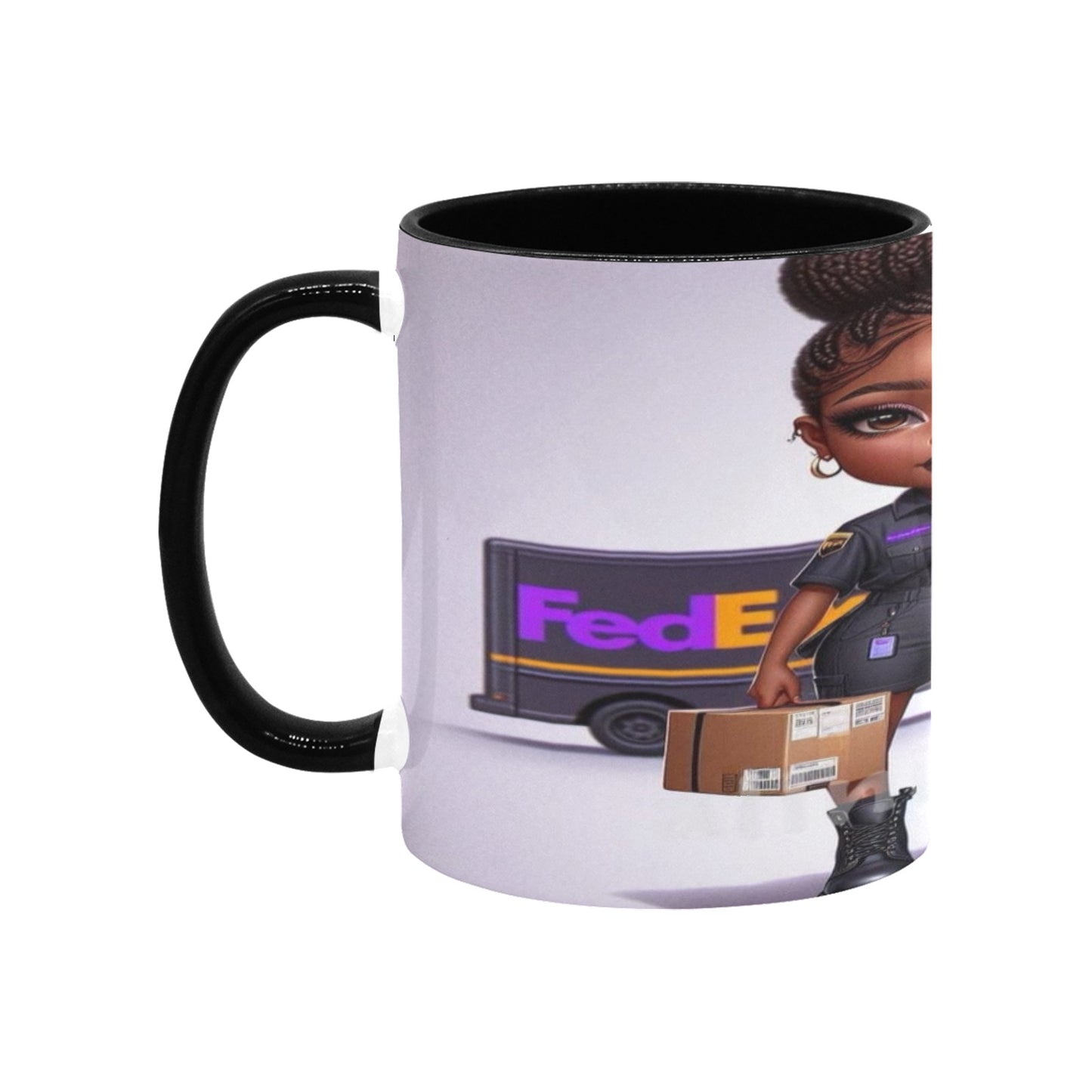 FedEx Worker Girl Custom Inner Color Mug (11oz)