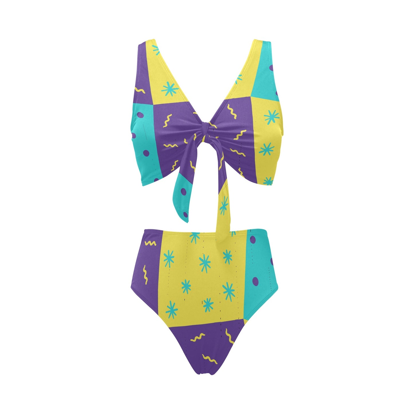 Purple Party Bow Tie Swimsuit