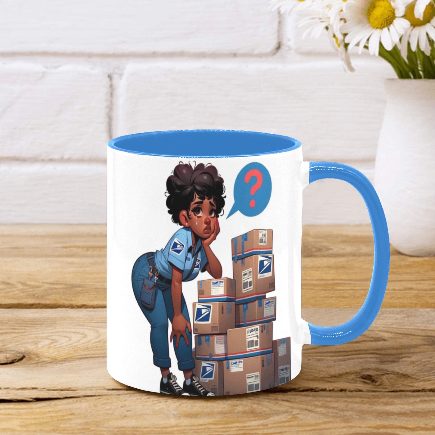 Postal Service Girl Custom Inner Color Mug (11oz)