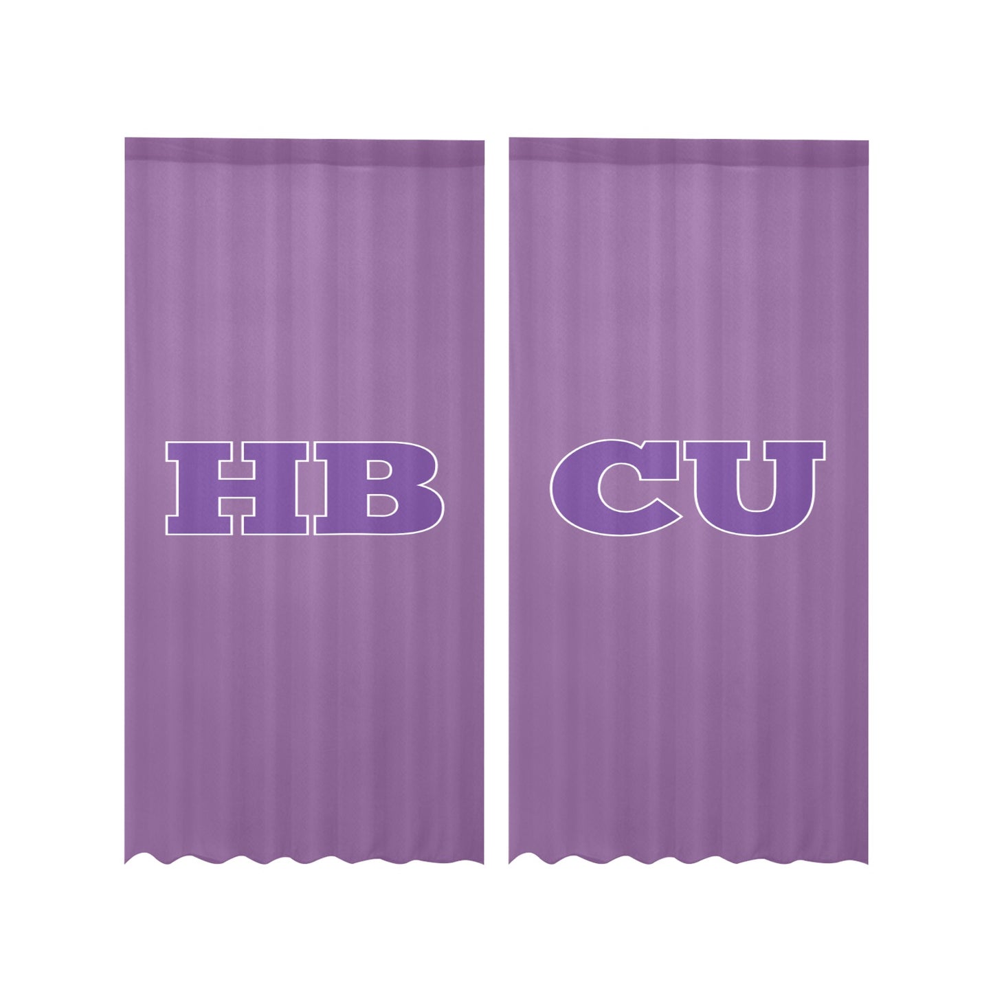 Purple & White HBCU Gauze Curtain 28"x84" (Two-Piece)