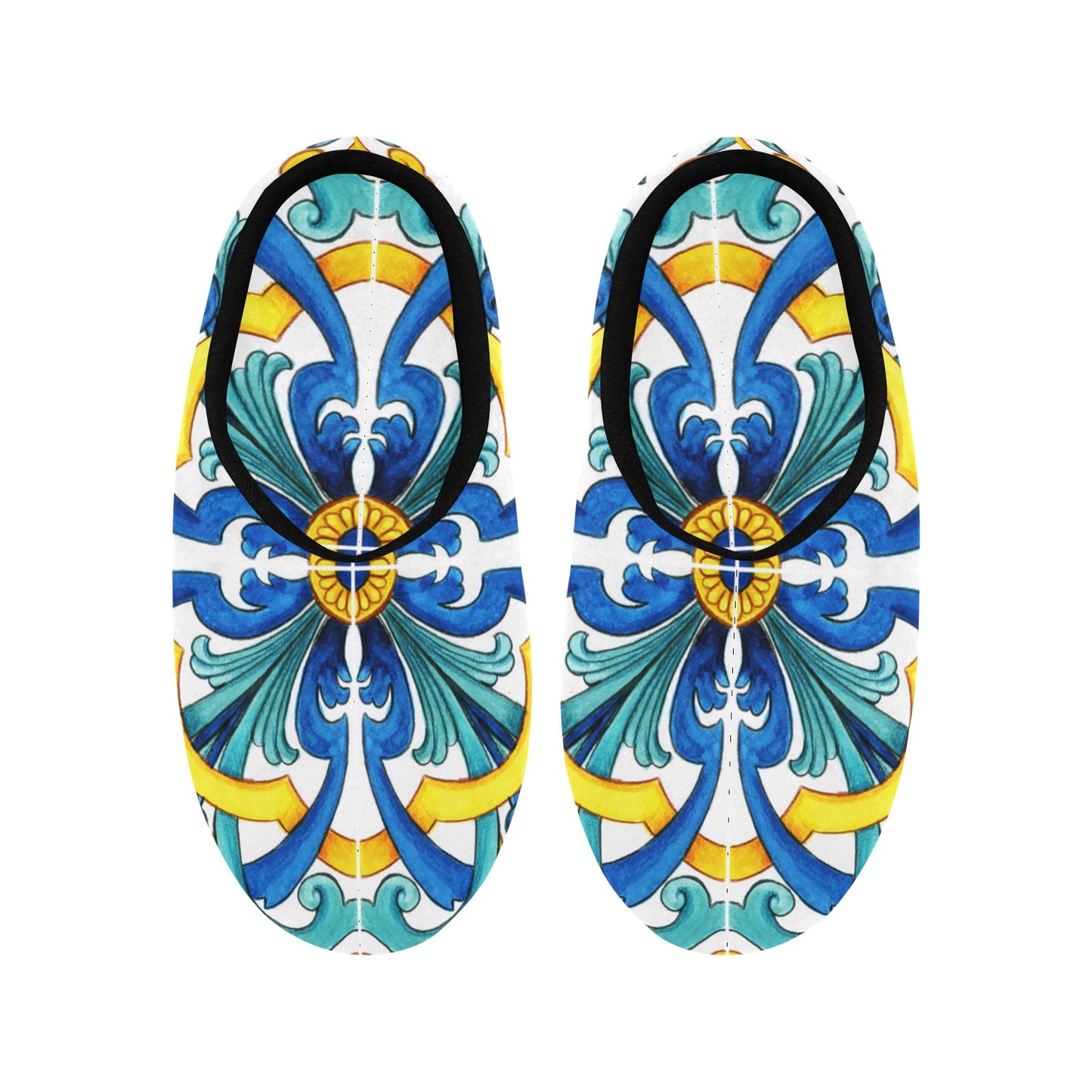 Mediterranean Women's Non-Slip Cotton Slippers