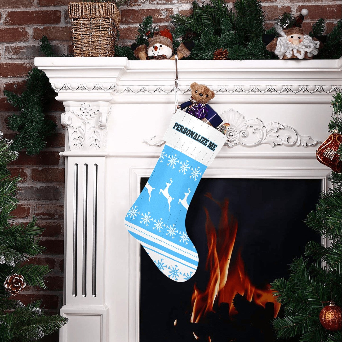 Deer in snow Christmas Stocking