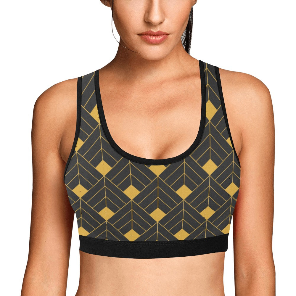 Gold Diamond Women's Sports Bra