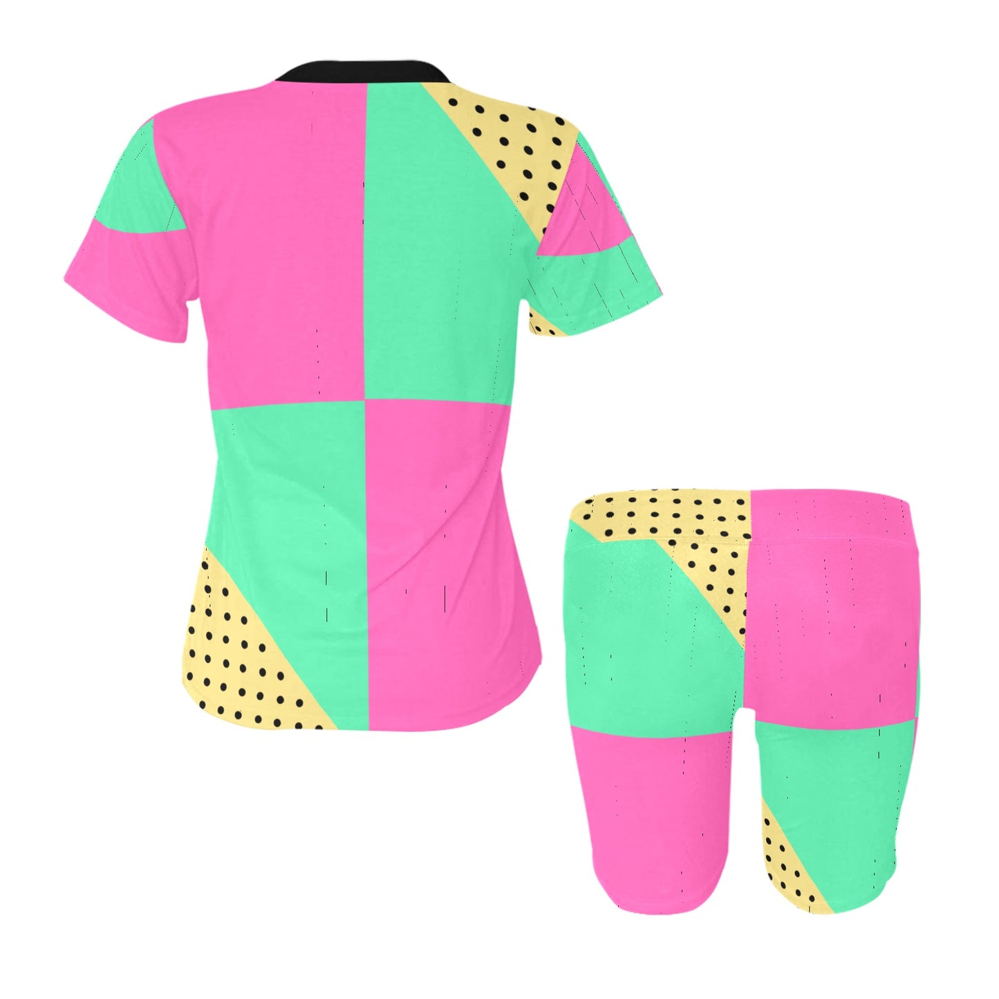 Pink Teal Women's Short Set