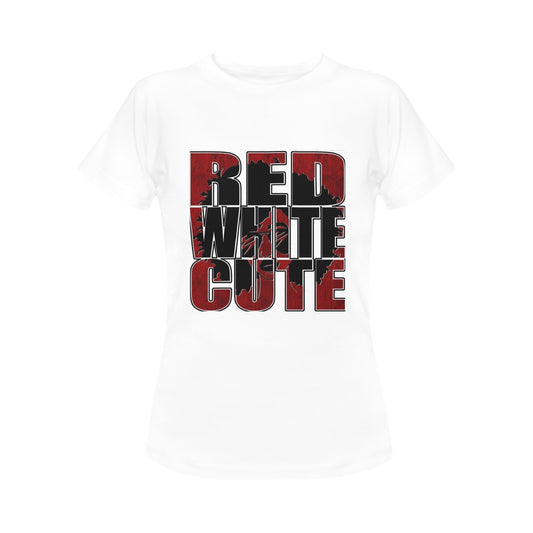 Red, White Cute Women's T-Shirt