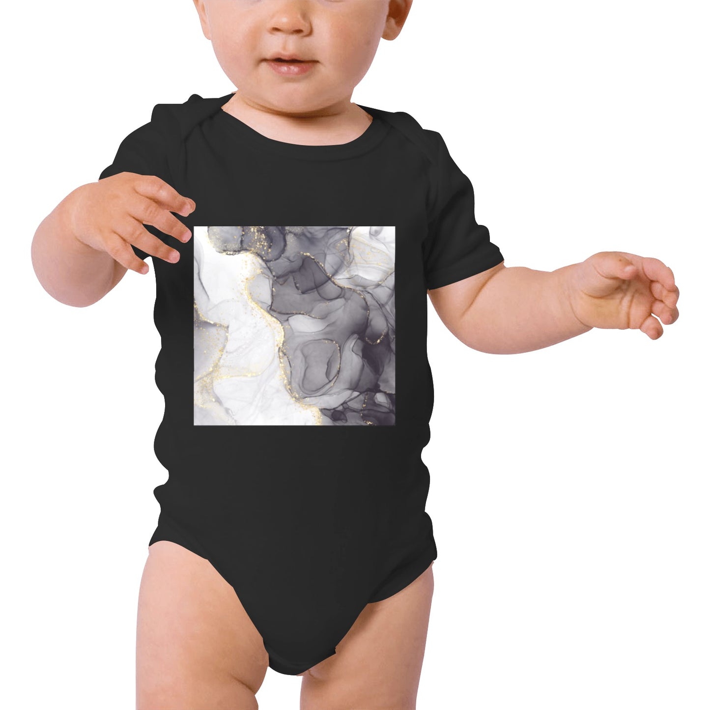 Grey Marble Baby Onesie