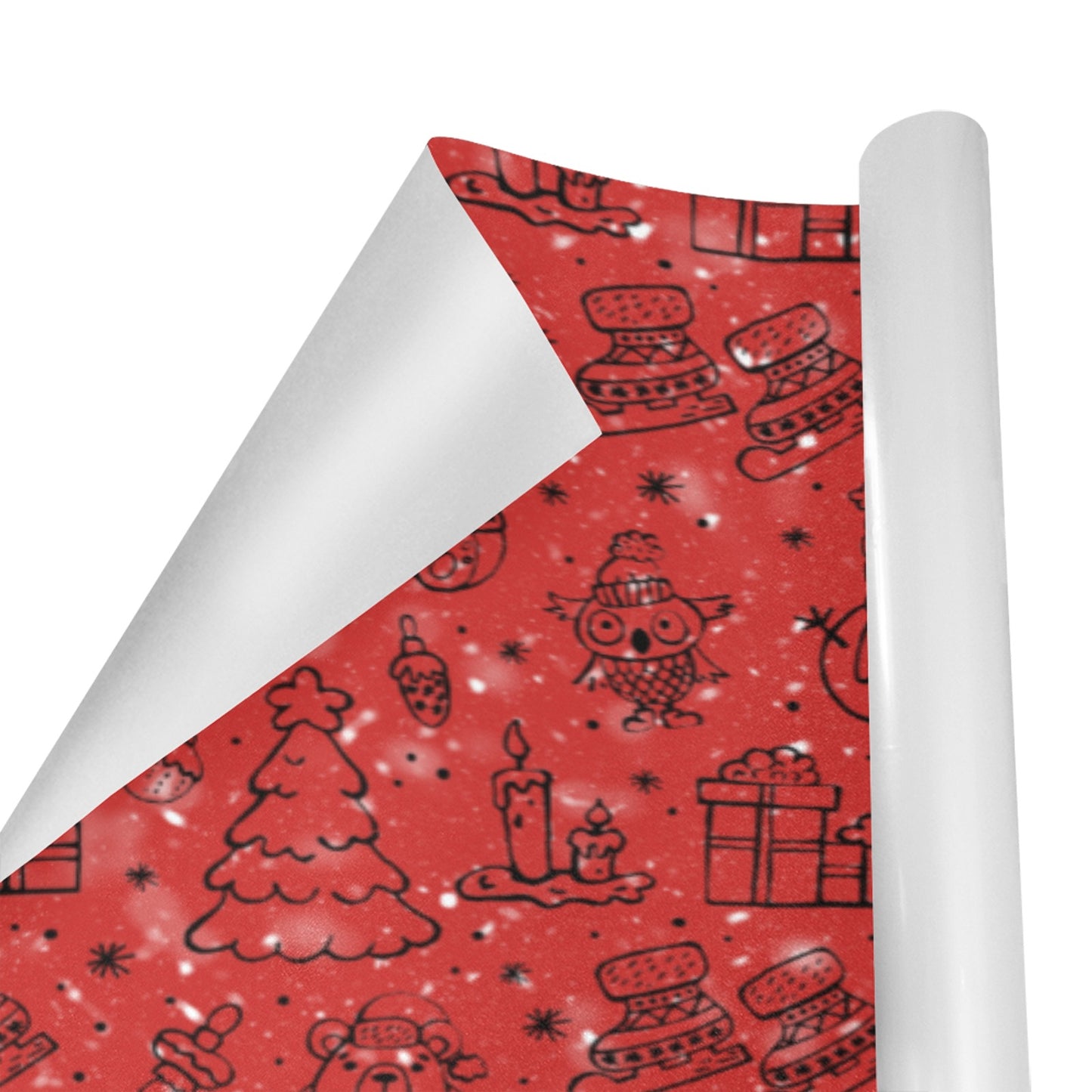 Red Christmas Gift Wrapping Paper 58"x 23" (3 Rolls)