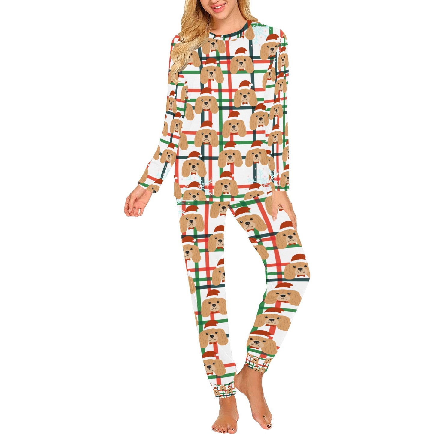 Santa Dog Christmas Women's Pajama Set