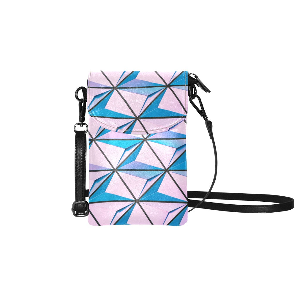 Pink Abstract Small Cell Phone Purse