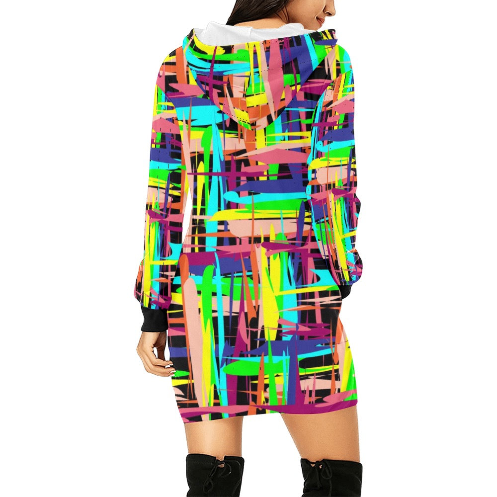 Colorful Lights Hoodie Mini Dress