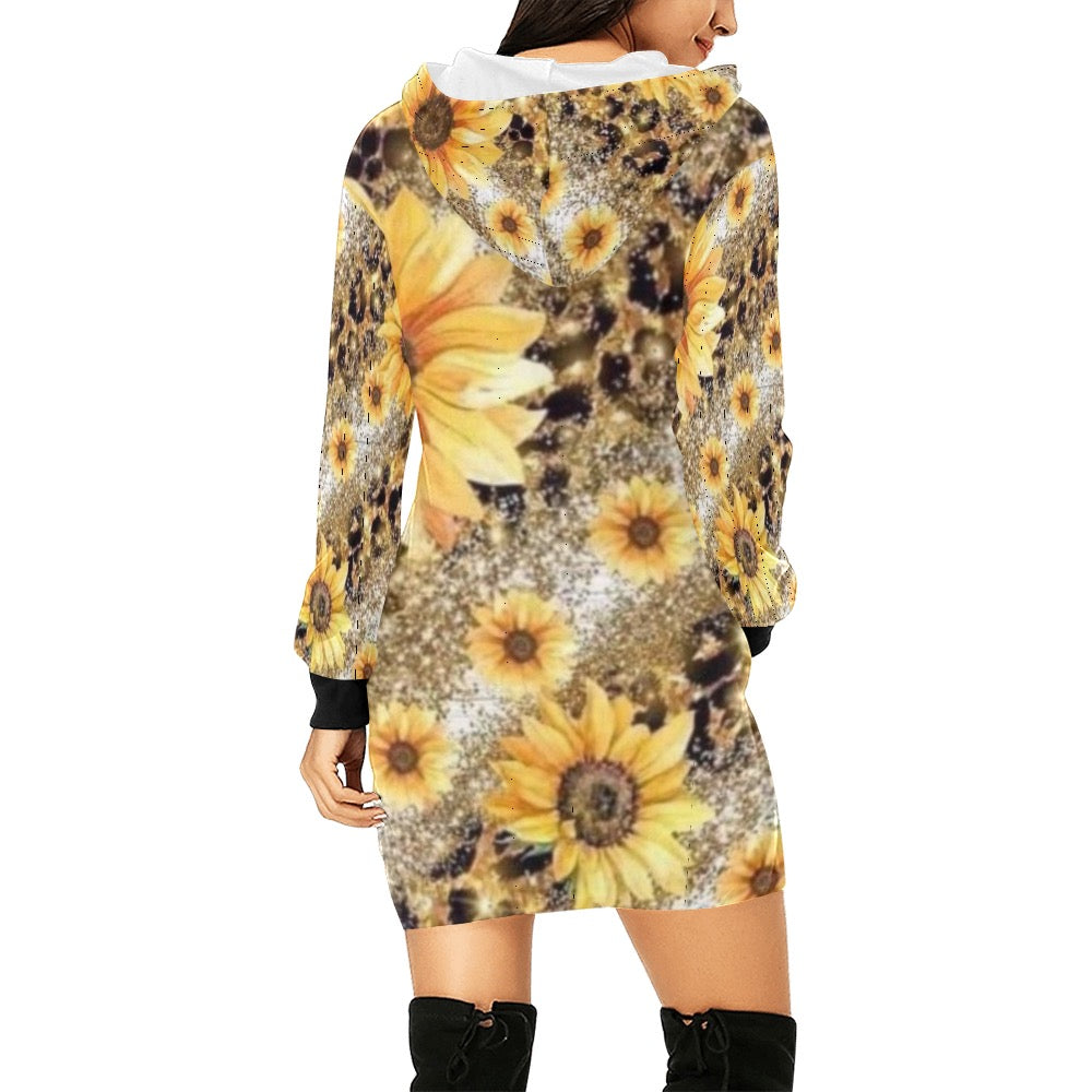 Sunflower Hoodie Mini Dress