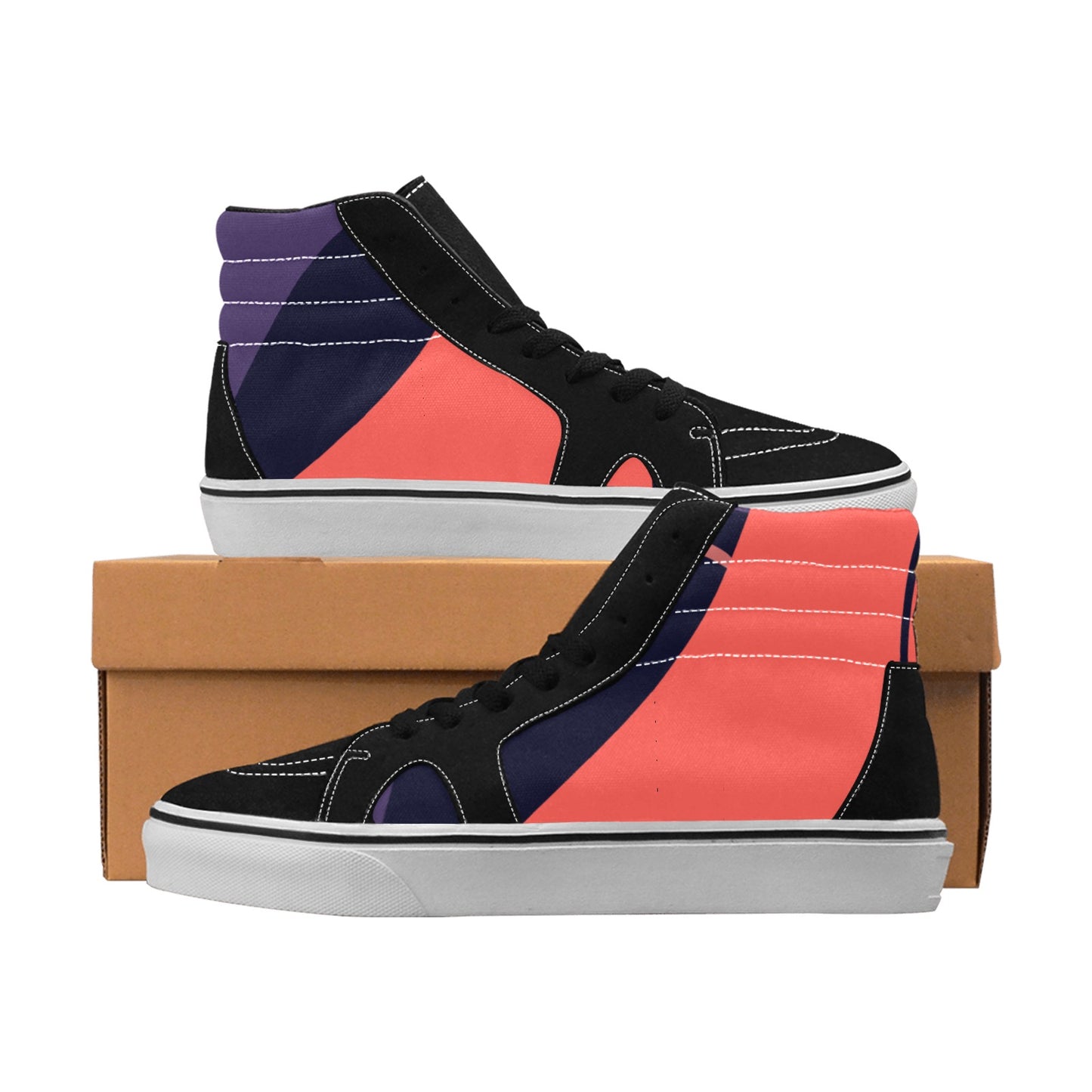 Orange You Women's High Top Skateboarding Shoes