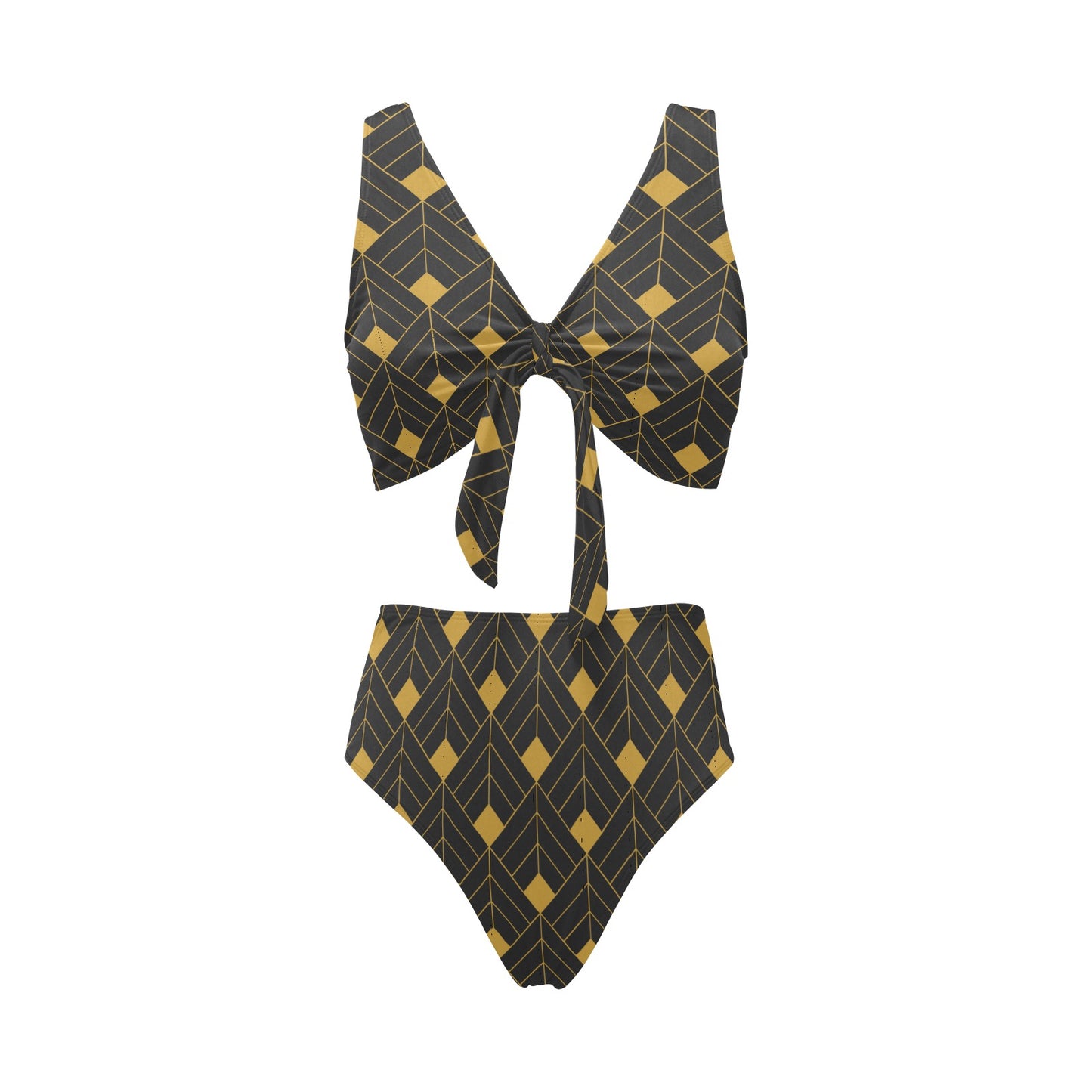 Gold Diamond Bow Tie Swimsuit