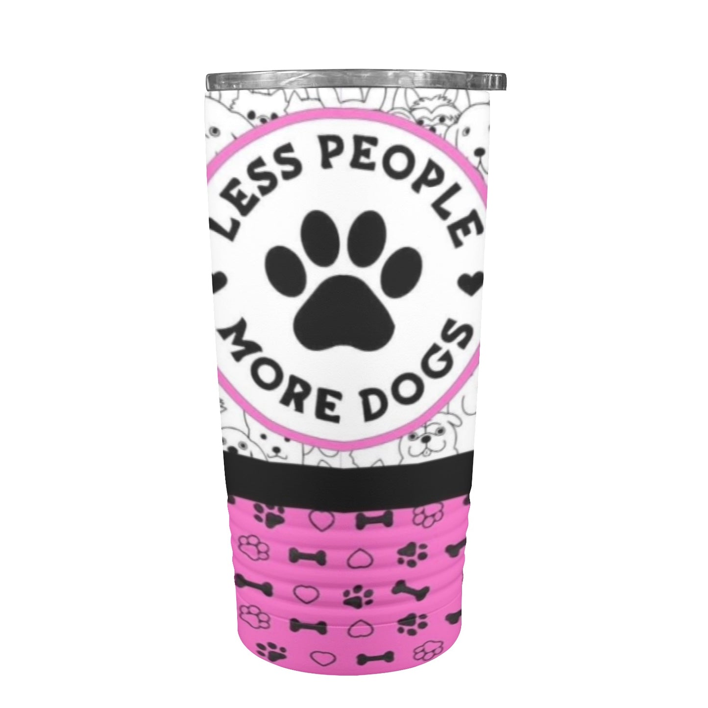 Less People More Dogs 20oz Insulated Stainless Steel Mobile Tumbler