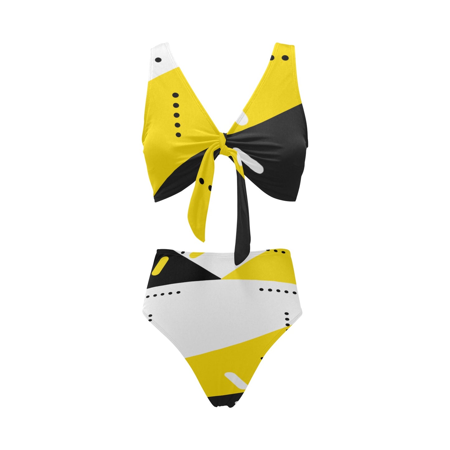 Black & Yellow Bow Tie Bikini Swimsuit