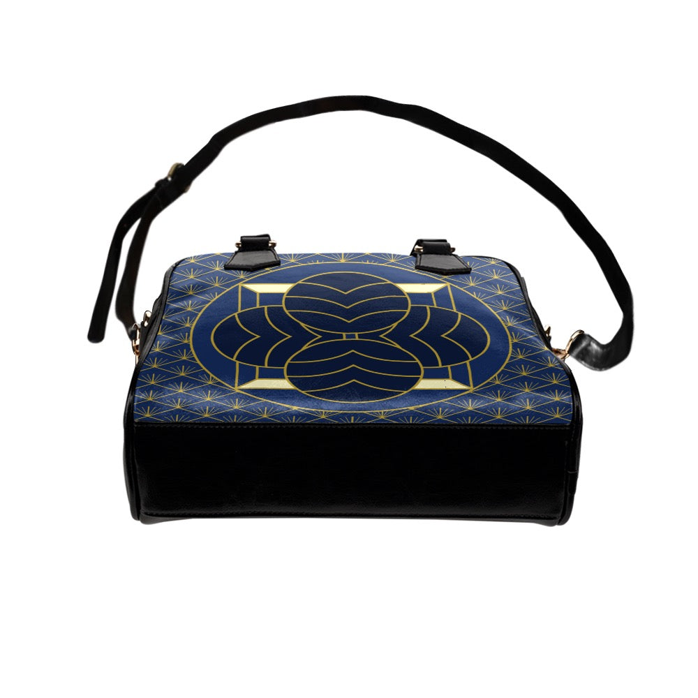 Navy Cut Shoulder Handbag