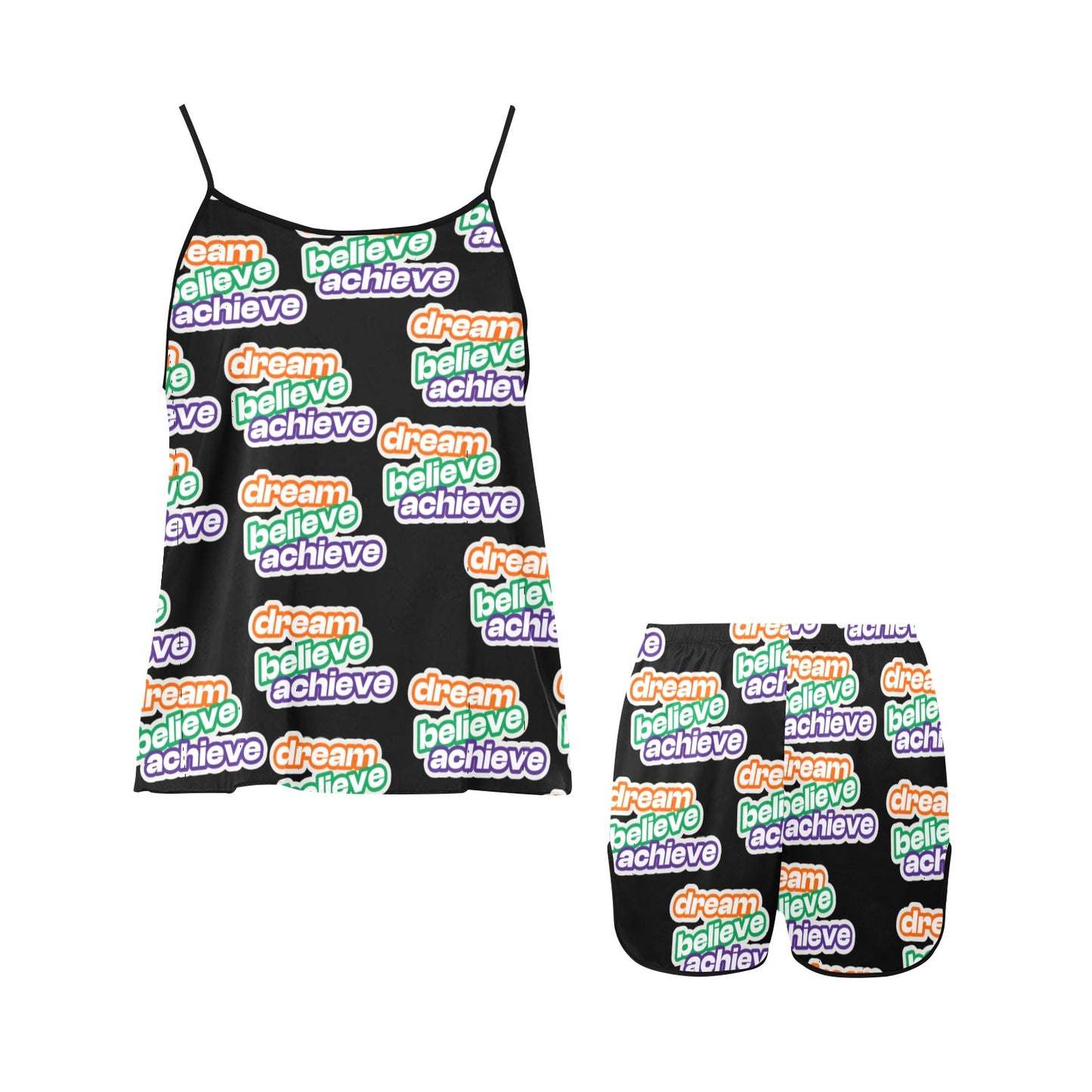 Dream, Believe, Achieve Women's  Spaghetti Strap Pajama Set