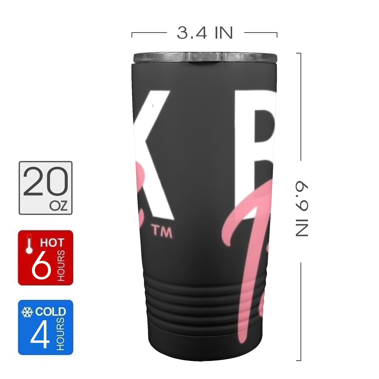 Black Barbie 20oz Insulated Stainless Steel Mobile Tumbler