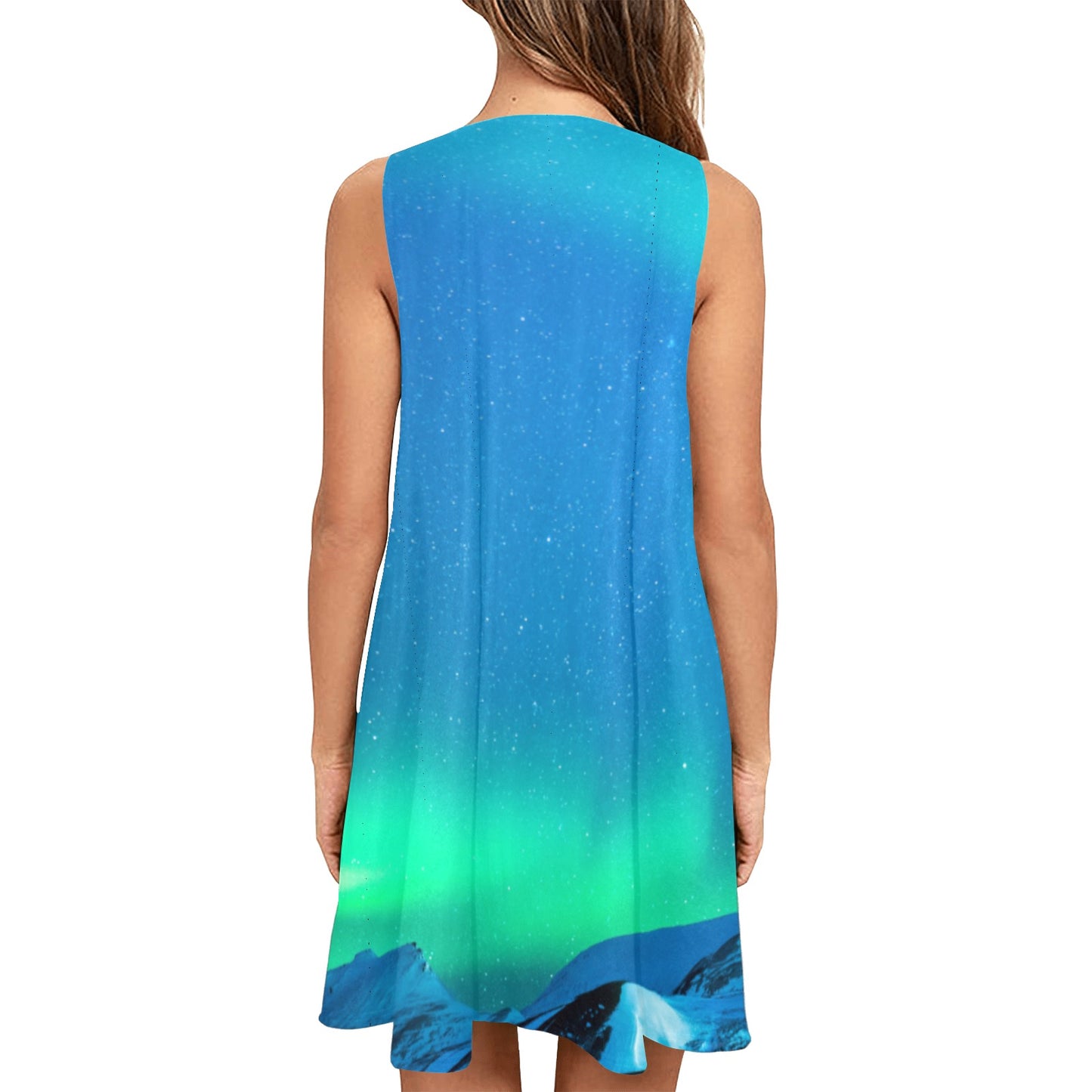 Blue eclipse Sleeveless Pocket Dress