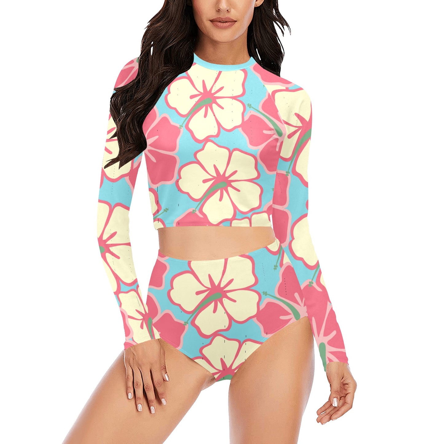 Hawaiian Tropics Long Sleeve Bikini Set