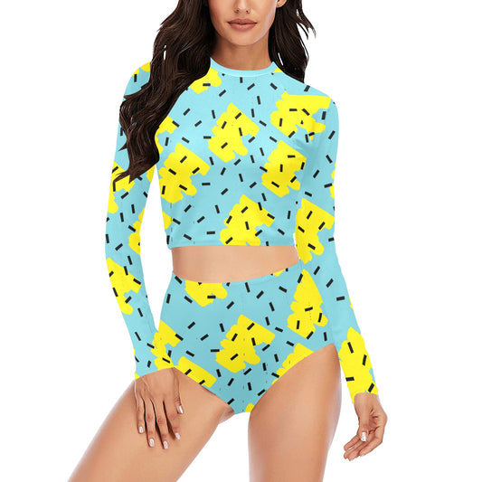 Turq-Limon Long Sleeve Bikini Set