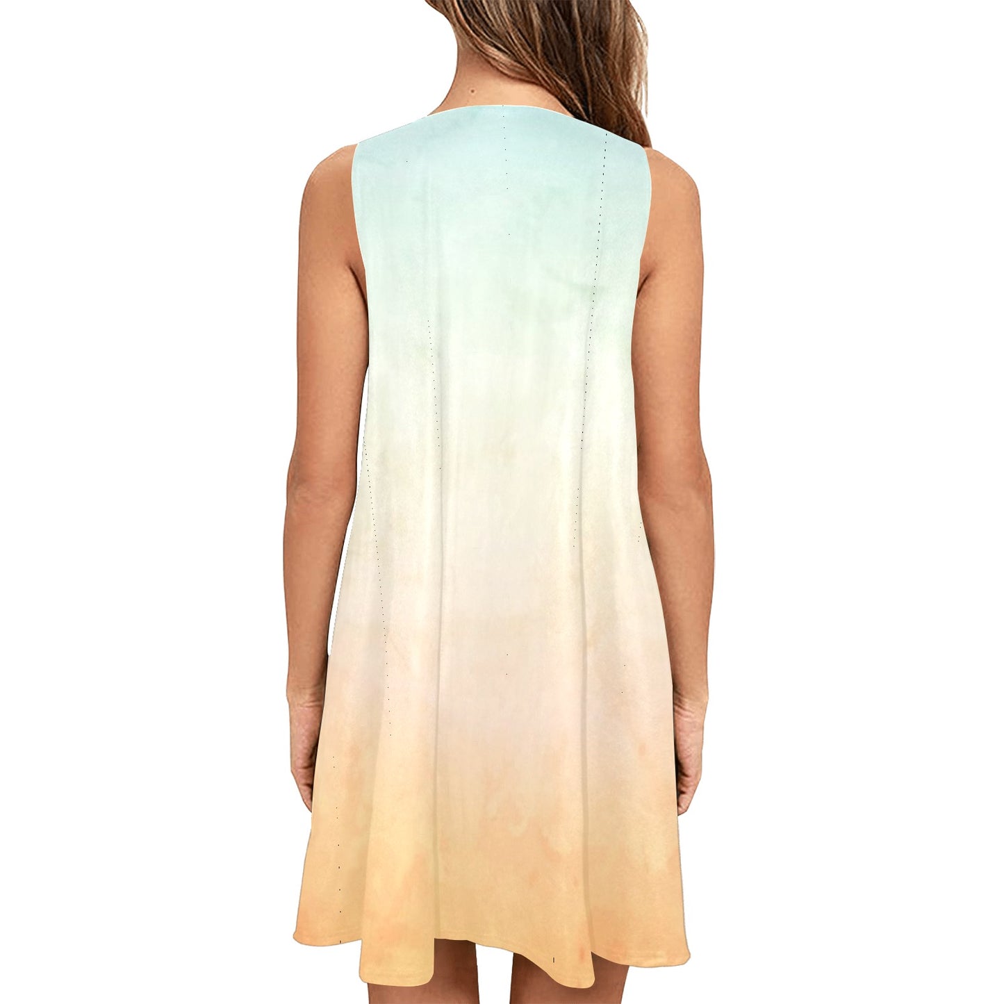 Sand-ish Sleeveless A-Line Pocket Dress