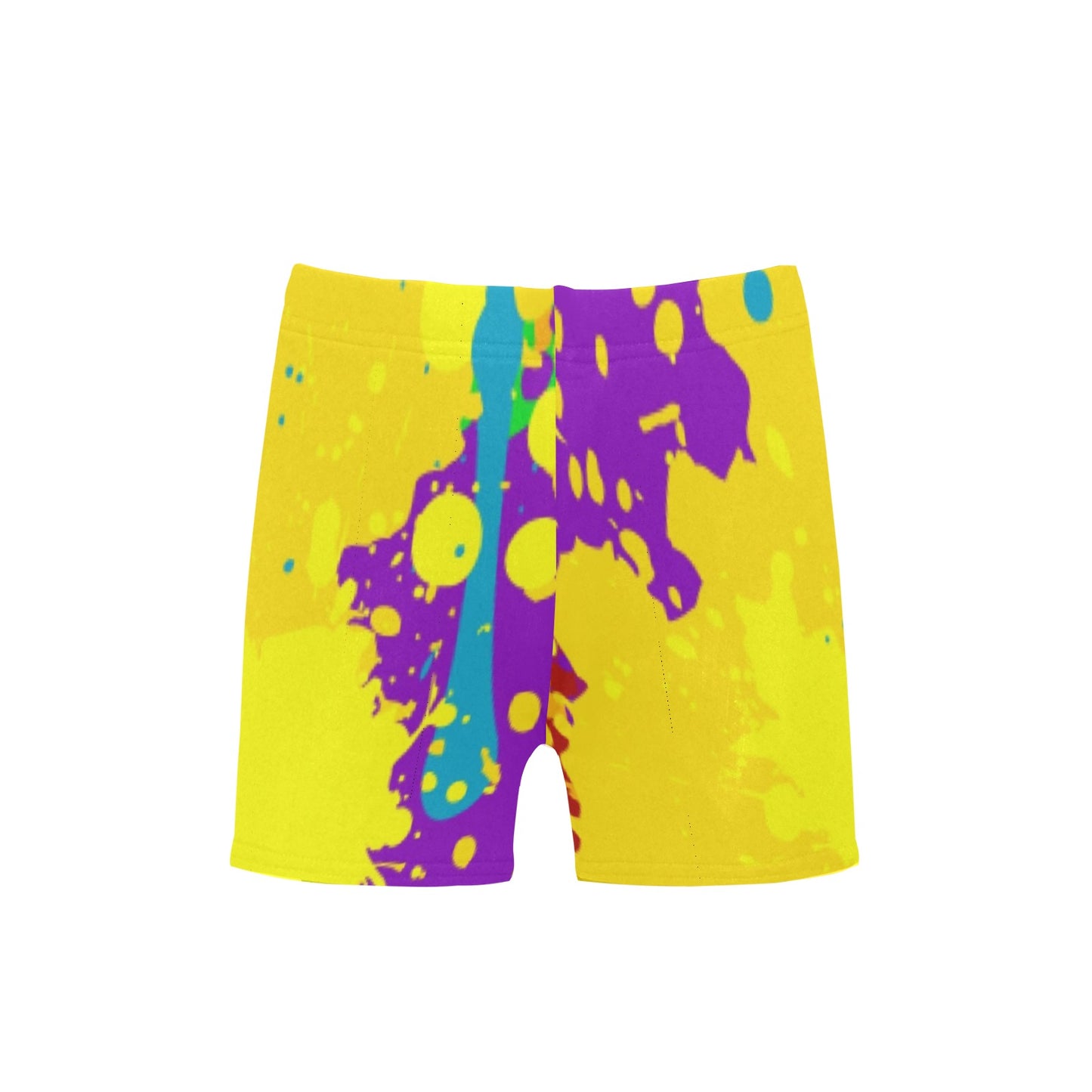 Yellow Splatter Little Boys' Swimming Trunks