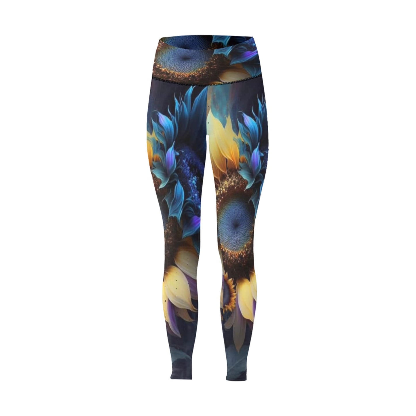 3D Sunflower Women's High-Waisted Leggings