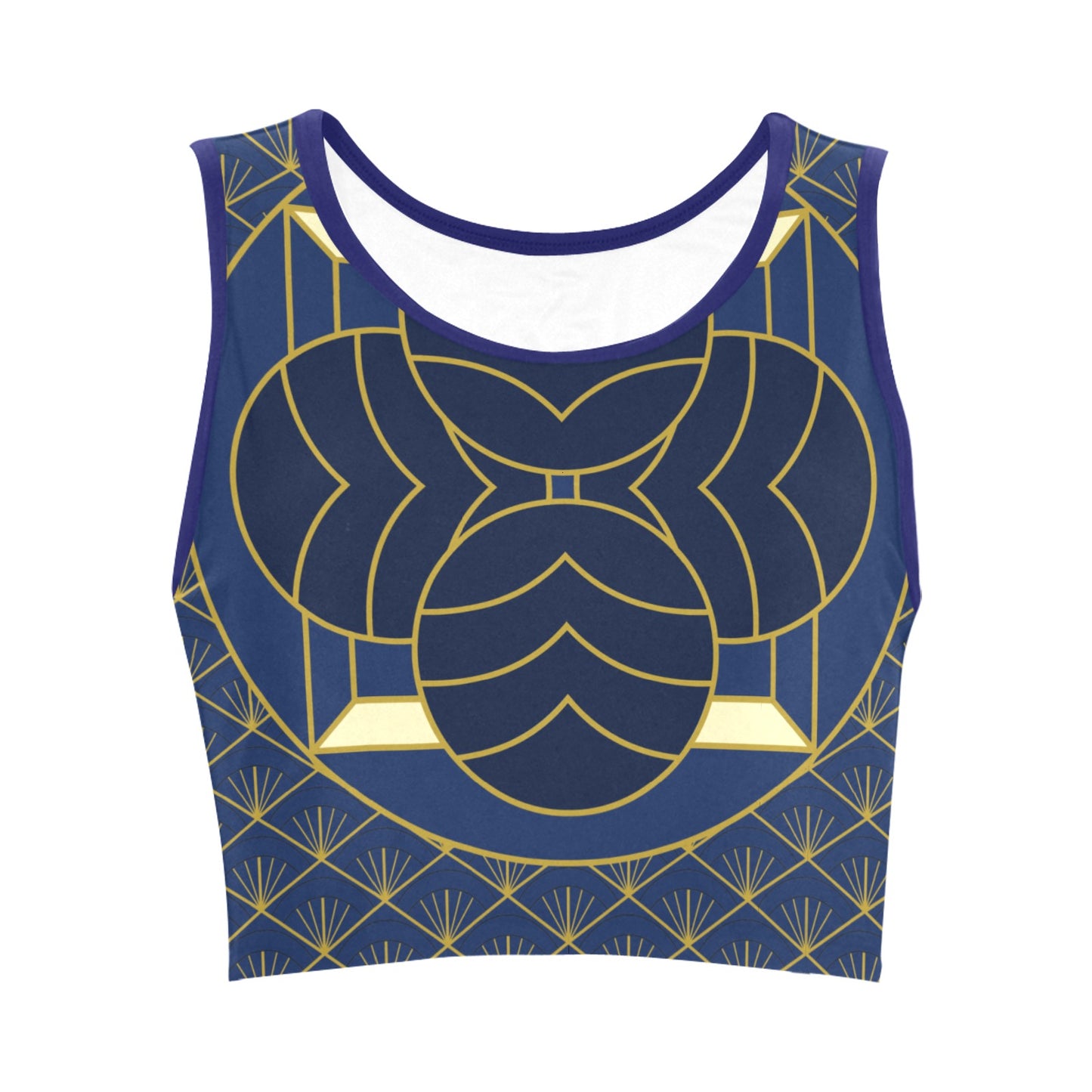 Navy Cut Women's Crop Top