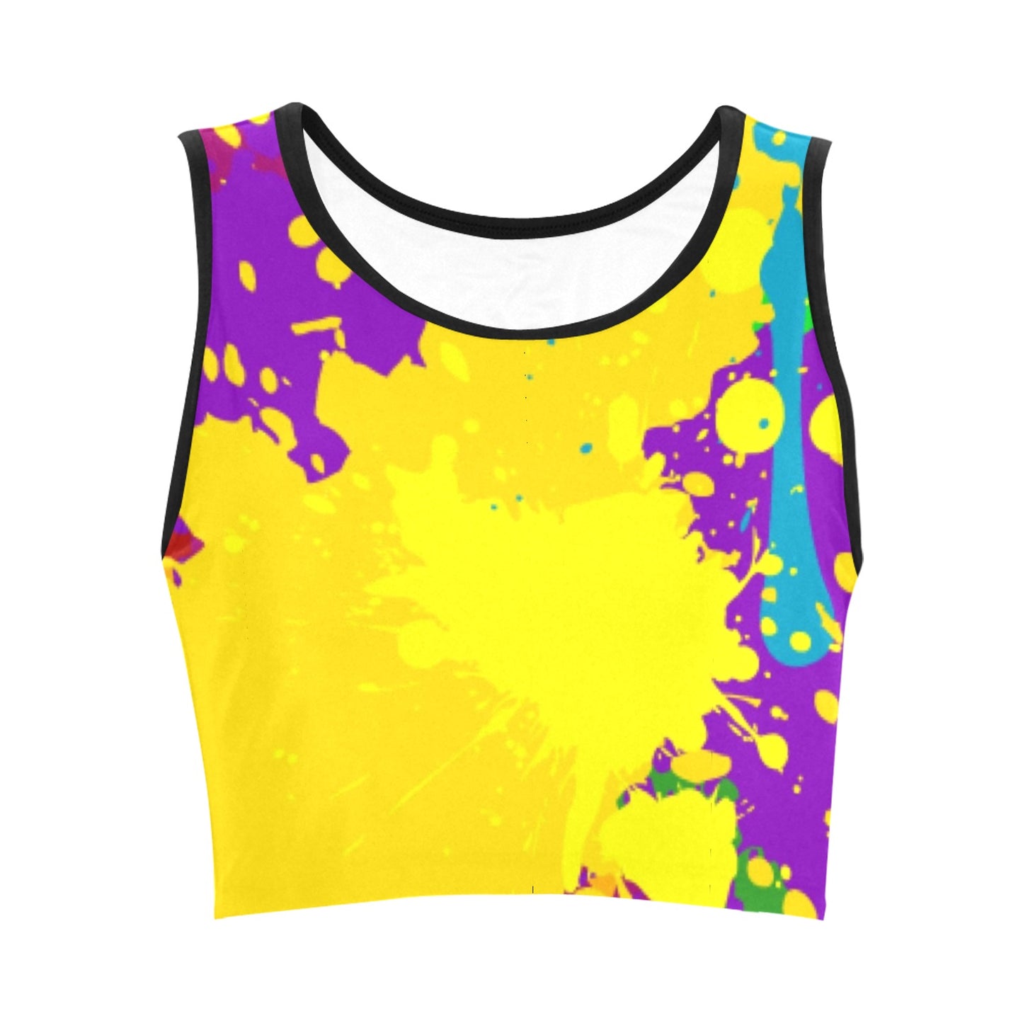 Yellow Splatter Women's Crop Top