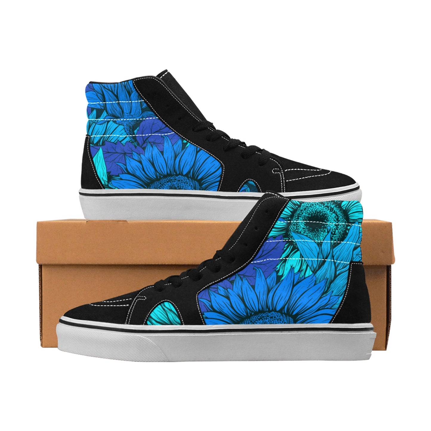 Blue Flow Women's High Top Skateboarding Shoes