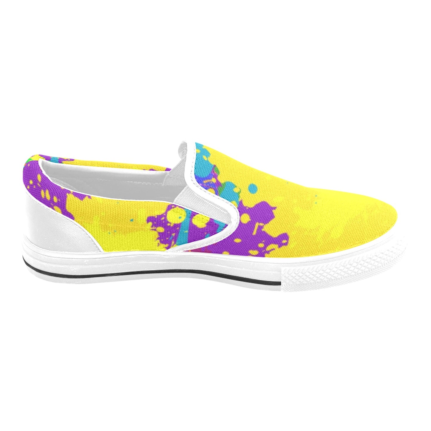 Yellow Splatter Women's Slip-on Shoes