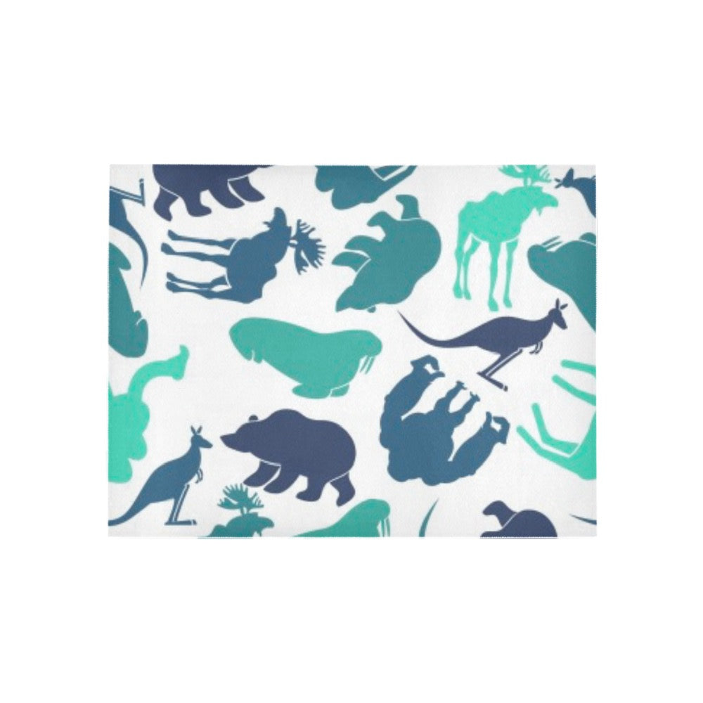 Blue Animals Area Rug 5'3''x4'