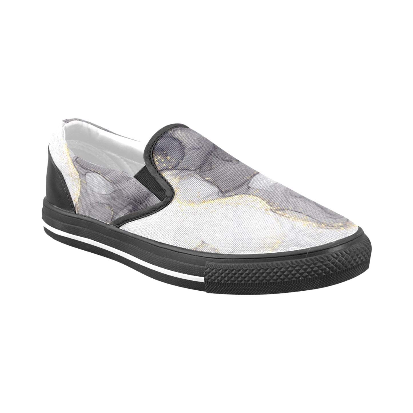 Grey Marble Women's Slip-on Shoes