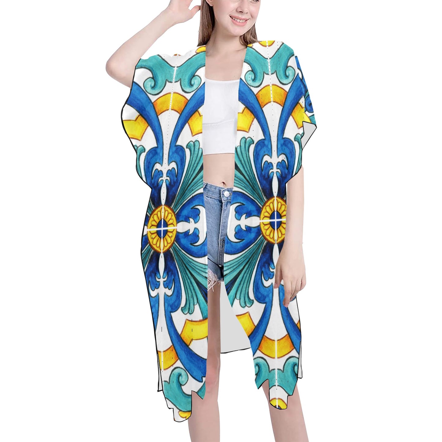 Mediterranean Chiffon Cover Up