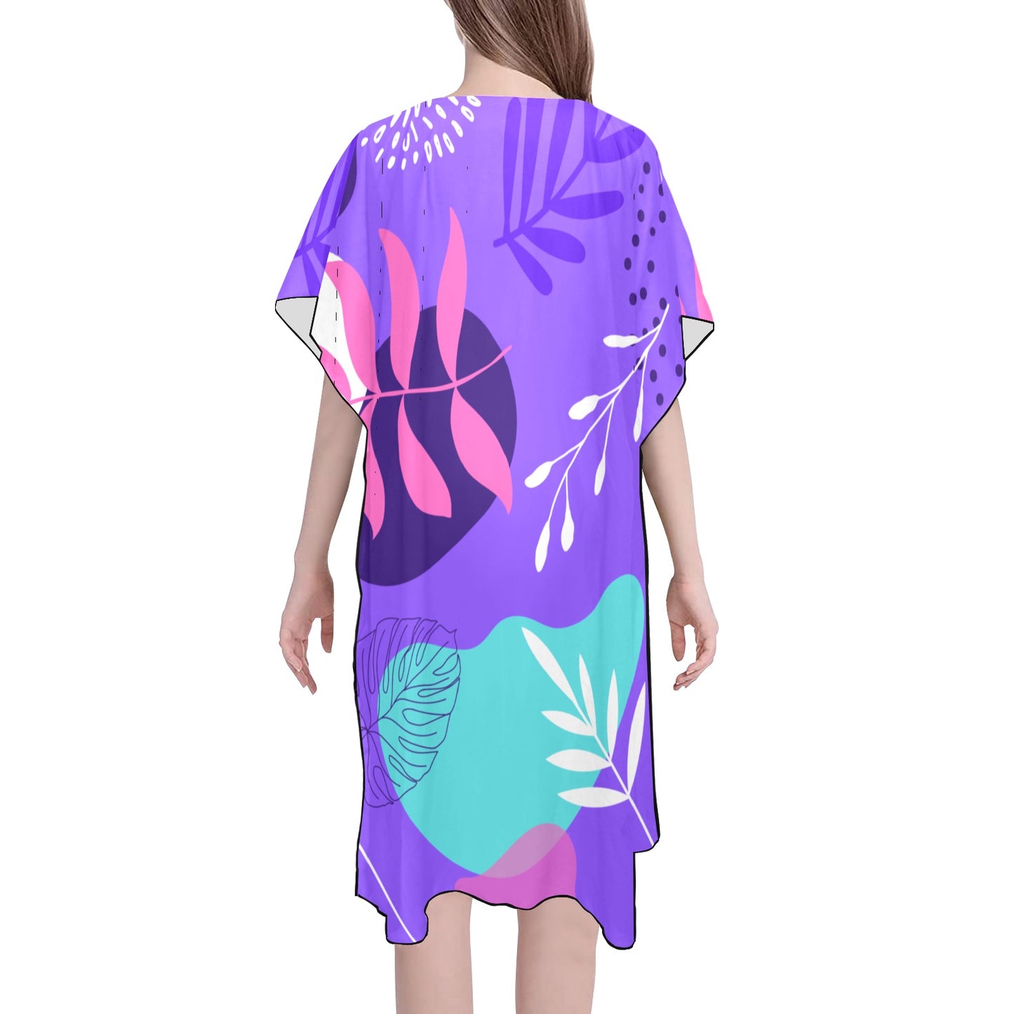 Purple Palms  Chiffon Cover Up