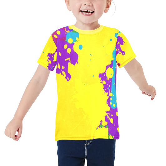 Yellow Splatter Unisex T-Shirt- Kids