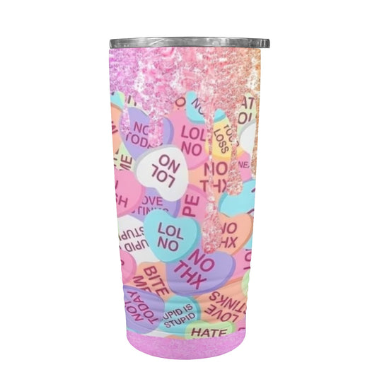 Love Language Pink Valentine’s Day 20oz Insulated Stainless Steel Mobile Tumbler