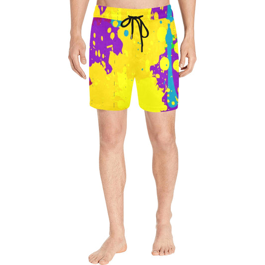 Yellow Splatter Men's Swim Shorts