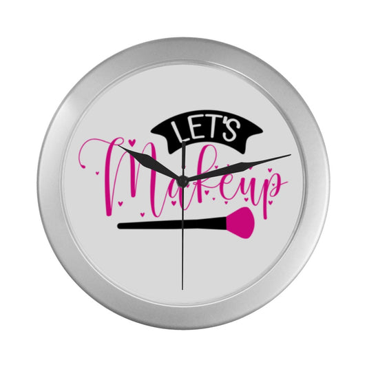 Let’s Makeup Silver Circular Wall Clock