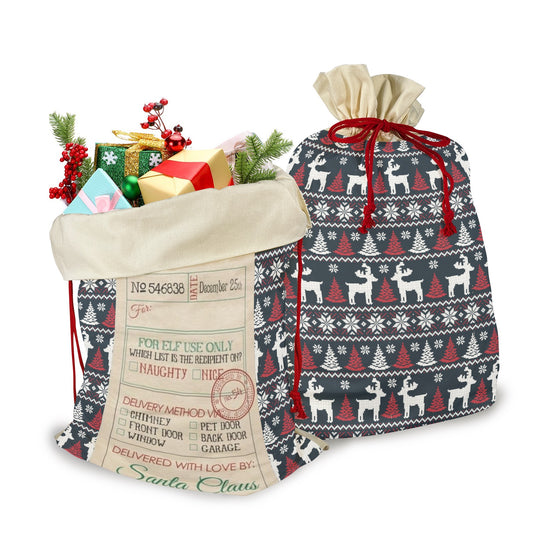 CHRISTMAS - Santa Sack Santa Claus Drawstring Bag 21"x32"