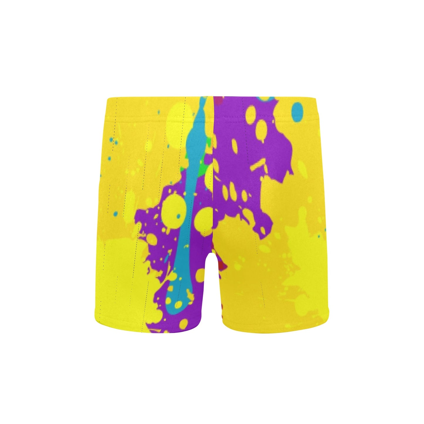 Yellow Splatter Little Boys' Swimming Trunks