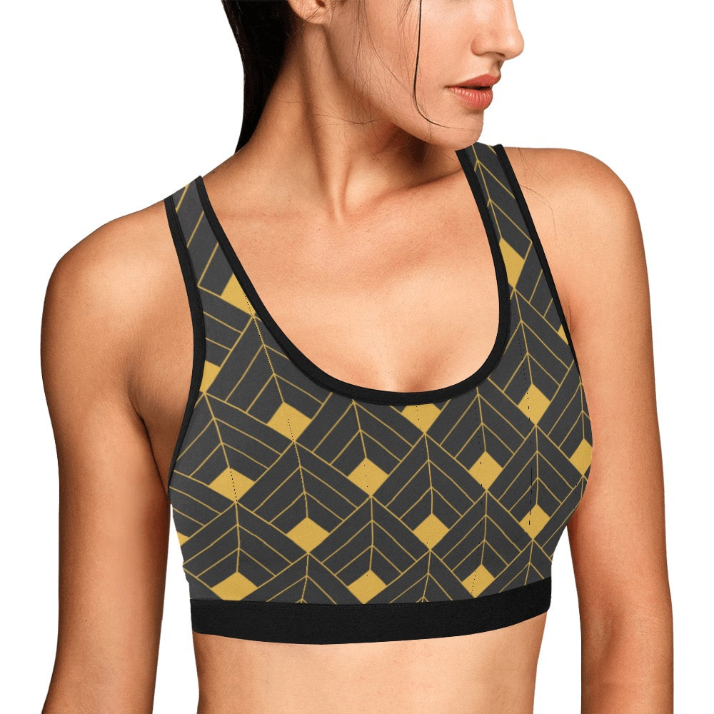 Gold Diamond Women's Sports Bra